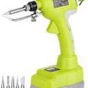 Taingwei Cordless Soldering Iron Kit for Ryobi 18v Battery,75W LED Digital Solder Iron Soldering Gun with 5pcs Tips,50g 0.04 Solder Wire for any Hobby Enthusiast (Battery not included)