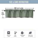 4 x Sage Green Valances for Windows, Faux Linen Textured Short Curtains for Bathroom Basement Cafe Small Window, Modern Solid Rod Pocket Curtains, Sage Green, 1 Pcs Each 60Wx14L Inch