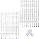 20 Pack 48inch Step-in Electric Fence Posts Temporary Plastic Fence Stakes for Garden and Farm Protection, Easy to Install and Move.White