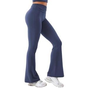 YEOREO Romola Women Yoga Pants Flare Leggings with Tummy Control High Waist Fold Over Bootcut Wide Legs Workout Legging, Size M