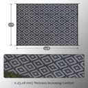 SAND MINE Waterproof Outdoor Rug, Plastic Reversible Rug, Modern Area Rug, Large Floor Mat for Outdoors, RV, Patio, Backyard, Deck, Picnic, Beach, Camping (10' x 14', Black Grey Lattice)