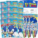 Sonic The Hedgehog Birthday Party Favors and Supplies Bundle - 12 Sonic Activity Play Packs for Boys, Girls with Mini Coloring Books, and More | Sonic Party Favors for Kids