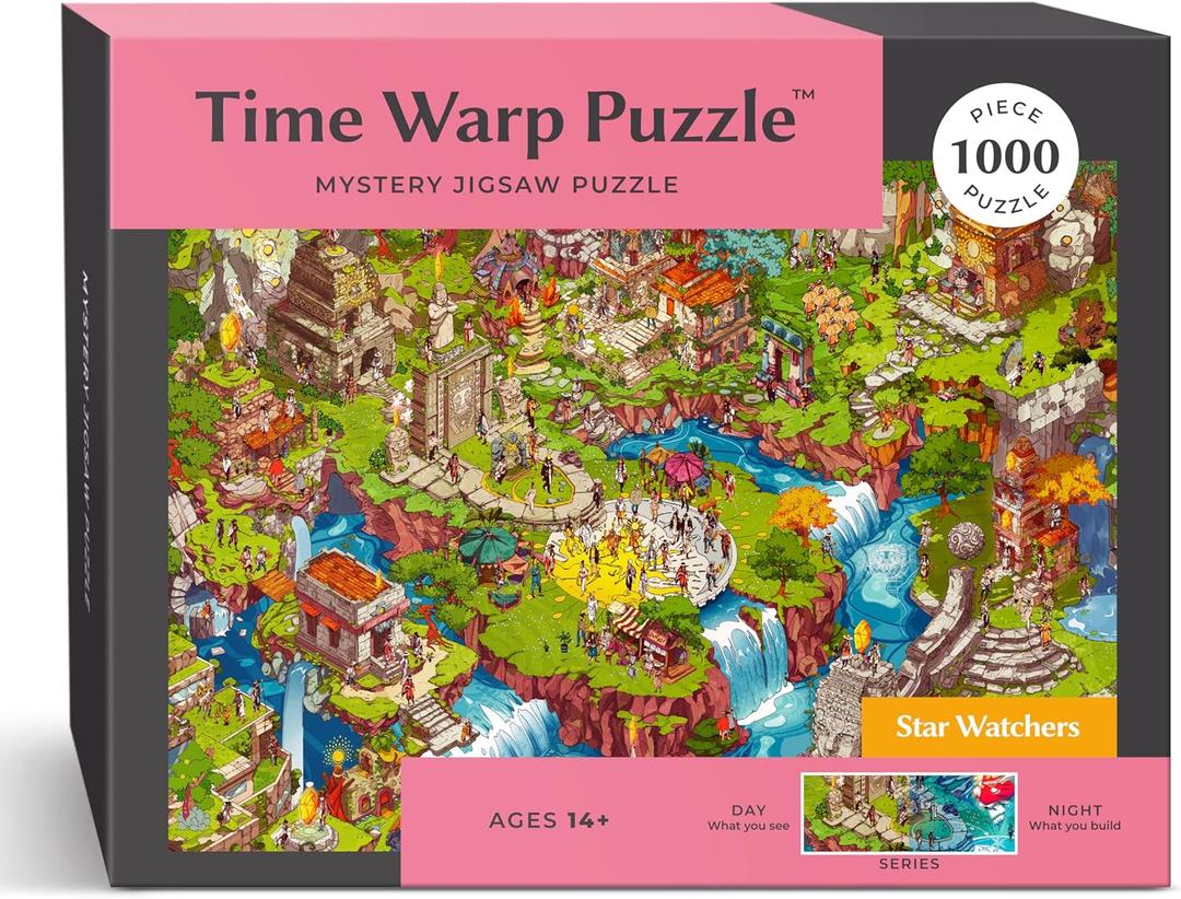 Time Warp Puzzle Series 1  Day to Night Hidden Scene | 1000 Piece Jigsaw Puzzle for Adults | Discover a Story that Transforms as You Build | Giftable Magic Puzzle Art (Starwatchers)