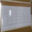 Calendar Whiteboard for Wall, TANKEE 17x13 Inches Whiteboard Calendar Cork Board Combo, Small Magnetic White Board with Wood Framed, Hanging Dry Erase Board for Kitchen Home Office School Planner