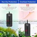 hygger Small Submersible Aquarium Heater 25W Mini Betta Fish Tank Heater with LED Display Adjustable Temperature for 2-5 Gallon Freshwater Saltwater Coral Reef Tanks