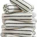 6 Piece Black and White Striped Hand Towels,100% Cotton Bathroom Towels Ultra Soft and Highly Absorbent Hand Towels for Bathroom Kitchen, Showering, Spa, Gym,Hotel (13 x 29)