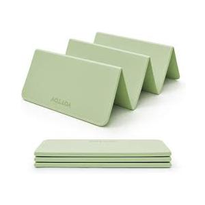 YOTTOY Foldable Yoga Mat for Travel Non-Slip Thick Folding Yoga Mat with Carry Bag, Lightweight Portable Exercise Mat for Home, Gym, Outdoor (Mint Green)