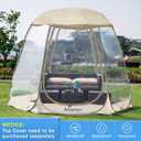 Alvantor Pop Up Bubble Tent - 10 x 10 Instant Igloo Tent - 4-6 Person Screen House for Patios - Large Oversize Weather Proof Pod - Cold Protection Camping - Beige