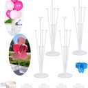 4 Sets of Balloon Stand Kits 28'' balloon arch kit with base, Reusable Clear Balloon Column Stand kit for Table, Including Glue, Tie Tool, Flower Clips, for Home Outdoors Birthday Wedding Party