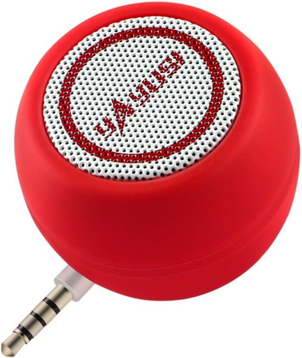 KTech Portable Mini Speaker for iPhone/iPad/iPod/Tablet, 3W Cellphone Speaker with 3.5mm Aux Input, Clear Loud Sound in Compact Golf Size Body (Passion Red)