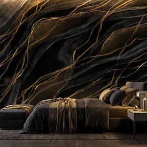 Bormia Black Marble Peel and Stick Wallpaper Modern Abstract Wall Murals,  137" x 96"