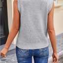 RoseSeek Women's 3D Floral Appliques Crewneck Sweaters Knit Tops Sleeveless Pullover Sweater Vest 2026 Elegant Tops (Gray, M)