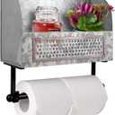 Autumn Alley Farmhouse Galvanized Toilet Paper Holder with Shelf Durable Wall Mount Tissue Paper Holder for Farmhouse Bathroom Decor Rustic Home Dcor Vintage Country Toilet Paper Holder