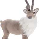 Amosfun Christmas Reindeer Figurine Tabletop Decoration Standing Deer Centerpieces Simulation Animal Model Christmas Winter Party Favors 8.1 x 1.6 x 6.7 Inch