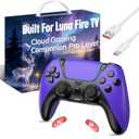 UGAME For Luna Controller, Game Control for PC Fire Stick PlayStation 4 Steam Phone Tablet TV with Back Paddles Turbo 1200mAh Battery, Ultimate Ymir Purple Wireless Controllers