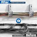 48 Pack 2-Inch Galvanized Steel Cable Support J-Hook with Retainer Clips - 48 Pack - Efficient Cable Management & Organization Solution