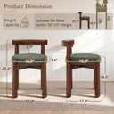 LUE BONA Wood Vanity Chair Stool with Back, Mid-Century Makeup Bench, Green, 17.9"W x 17.9"D x 25.2"H