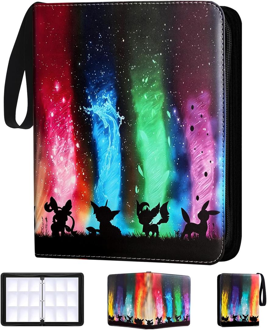 Card Binder 9 Pocket,Trading Card Binder 900 Pockets,Premium Collector's Album Display Zipper Binder,3-Ring MTG/TCG Card Holder Folder Gifts for Boys Girls