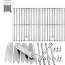 Replacement Parts Kit for Nexgrill 5-Burner 720-0888 720-0888N 720-0888A, 4-Burner 720-0830 720-0830H 720-0830A, Cooking Grate, Heat Shield and Burner Kit for Nexgrill