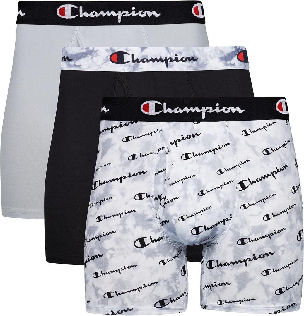 Champion Men's Everyday Active Lightweight Stretch Variety Boxer Briefs - 3 Pack (XL)