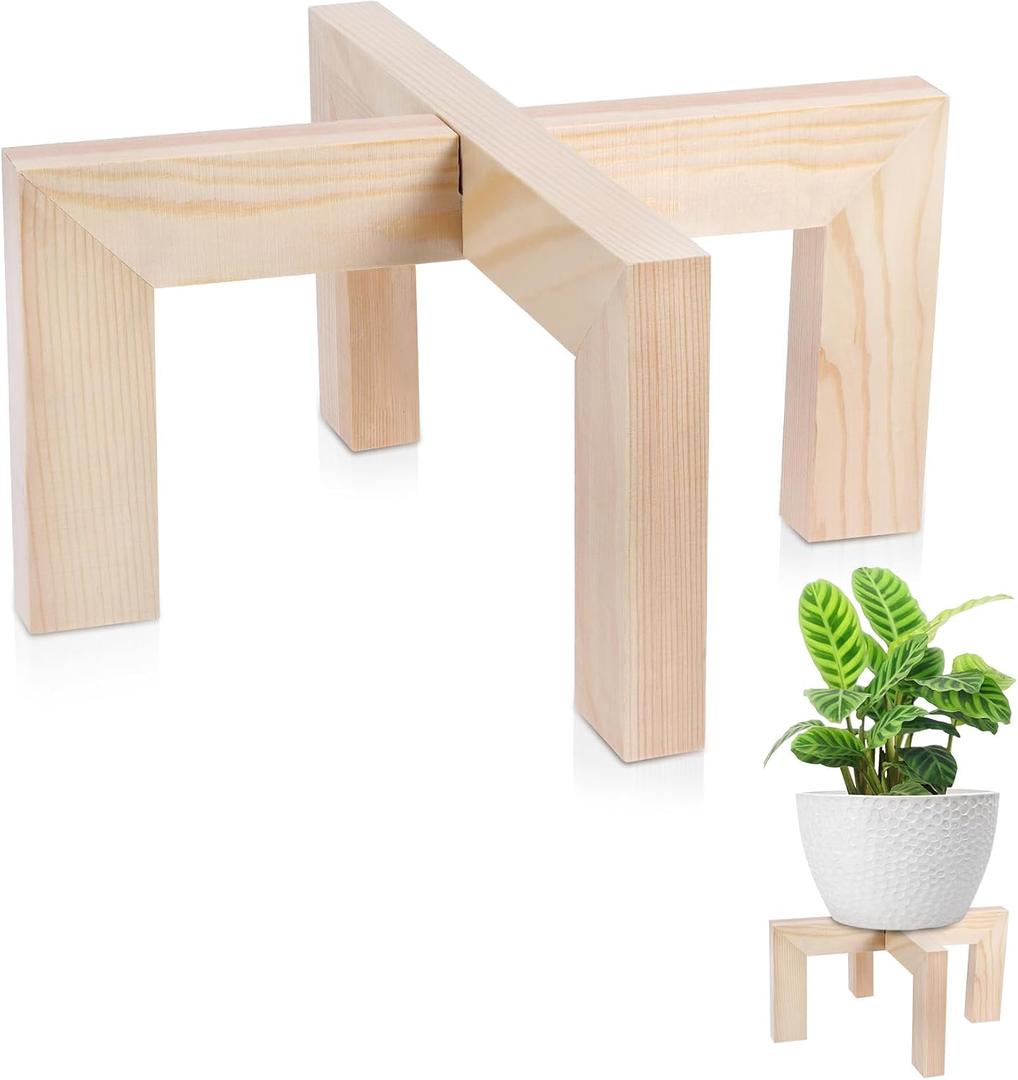 Vigordream Plant Stand, Indoor/Outdoor Wood Plant Holder, Single Flower Pot Stand, Sturdy Planter Stands, Fit 5-9 Inch Pots