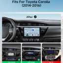 Car Radio Stereo for Toyota Corolla 14-16, Wireless CarPlay Android Auto | 10.2 Inch IPS HD touchscreen, 64G storage, 5G WiFi GPS, Bluetooth FM AM SWC, plug-and-play, 1080P backup camera