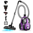 Zefiro Canister Vacuum Cleaner, Bagless Canister Vacuum for Home, Powerful Suction, Auto Cord Rewind, HEPA Filter, Corded Vacuum for Hard Floors, Carpet, Pet Hair, Apartment/Rental Friendly(Violet)