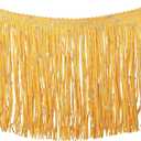 Fenghuangwu 4 Yard of 6'' Sequins Chainette Fringe Trim Tassel Sewing Trim for Costume Clothes DIY Latin Dress Stage (Gold Yellow)