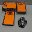 Kolldenn 24 Pcs Small Gift Bags with Bow 6.3 x 3.9 x 2.8 Inch Thank You Gift Bags Elegant Mini Paper Bag with Handles for Wedding Bridal Birthday Baby Shower Bridesmaid Party Favors(Orange Black)