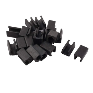 RANIT 20Pcs Slot Width Max 12mm Chair Foot U Shaped Floor Glides Tubing Caps Cover,Fit Furniture Leg Dia 12mm Black