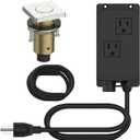 KANARY Square Garbage Disposal Air Switch Kit, Sink Top Air Push Brass Button for Waste Disposer, Safe for Wet Hands Food (Brushed Nickel)