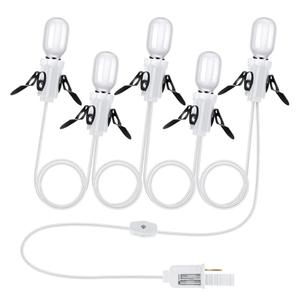 Leelosp 1 Pack Accessory Cord with 5 Milky White LED Light Bulb, 9.84 ft Christmas Village Light Cord with Fuse Wire, Blow Mold Light Kit Replacement for Christmas Village House Craft Halloween