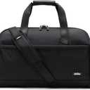 Halfday Convertible 2-in-1 Premium Garment Duffel Weekender Bag 40L | Wrinkle-Free Travel, Hanging Suit Compartment, Shoe Pockets, Trolley Sleeve. Balistic Nylon Carry-On, Jet