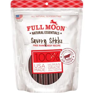 Full Moon All Natural Human Grade Dog Treats, Essential Beef Savory Sticks, 22 Ounce, 1.375 Pound (Pack of 1) (EXP 07/15/27)