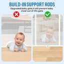 200inches Retractable Baby Gates Extra Wide, 34" Tall Extra Large Openings Baby Gates for Doorways, Upgraded Retractable Dog Gate for Stairs, One-Handed Operation, Built-in Reinforce Strip (White)