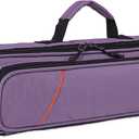 Vilihkc 17 Hole Flute Case Oxford Cloth Carrying Case Bag Flute Accessories, Waterproof Wear Resistant Flute Carrying Bag with Adjustable Shoulder Strap (17 "X4 "X2.4") Purple