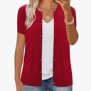 Women's 2025 Short Sleeve Cardigan Button Up Hollowed Out Crewneck Shrug Sweaters Knit Sweater Tops Lightweight M
