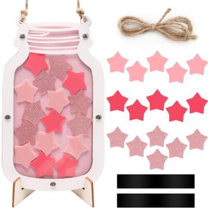 Reward Incentive Jar, Anglecai Stars Incentive Jar for Classroom Magnetic Reward Behavior Chart for People Responsibility Can Behavior Management Tool (Pink)
