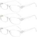 5 Pack Computer Reading Glasses Men and Women Anti Eyestrain Blue Light Blocking Glasses for Reading (5 Clear, 2.75)