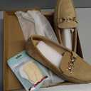 Cvistpieo Loafers for Women Business Casual Shoes Comfortable & Lightweight Penny Loafers Slip On Work Flats Suede Beige Size 10 Wide Width