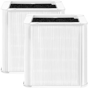 2 Pack 211+ Replacement Filter Compatible with Blue Pure 211+ HEPA Air Cleaner Purifier, Particle and Carbon Filter