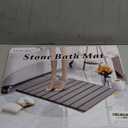 Foldable Stone Bath Mat, Super Absorbent Diatomaceous Earth Mat, NonSlip Quick Dry Bathroom Shower Mat  23.6x15.5 Inch for Bathroom, Kitchen, Outdoor Use, Easy Clean Grey