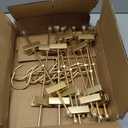 Pants Hangers Gold Aluminum Skirt Hanger 2-Adjustable Clips Heavy Duty Clothes Hangers Space Saving Durable Hanger 11.8" Closet Organizer for Pant,Pack of 10