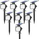 NIORSUN Solar Spot Lights Outdoor,23 LEDs Landscape Lighting with Auto On/Off and 3 Lighting Modes, IP67 Waterproof Spotlights,Outdoor Solar Lights for Yard Garden, 8 Pack (Cool White)
