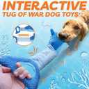 LEGEND SANDY Dog Toys for Aggressive Chewers, Large Dog Toys to Keep Them Busy, Interactive Squeaky Pet Toys, Tug of War, Crinkle Blue Shark