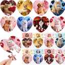 24 Pcs Valentine's Day Gift Cards with Heart Jigsaw Puzzles Set for Kids Valentines Puzzles Party Supplies for Boys Girls Valentines School Classroom Exchange Prizes Puzzle Party Favor Toys