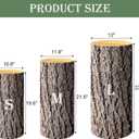 SaitiMade Set of 3 - Wood Cylinder Pedestal Stand Covers, Spandex Wooden Texture Cylinder Stand Covers for Party, Wedding or Birthday Event Decor - Only Contains Cylinder Covers
