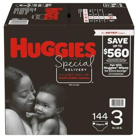 Huggies Special Delivery Hypoallergenic Baby Diapers Size 3 (16-28 lbs), 156 Ct, Fragrance Free, Safe for Sensitive Skin