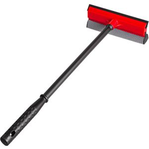 DSV Standard Window Squeegee for Car Windows, 2-in-1 Window Cleaner for Car Windshield, Gas Station, Shower, and Glass | Auto Squeegee with 17.5" Handle, 8" Soft Rubber Blade & Highly Absorbent Sponge