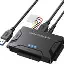 POSUGEAR USB 3.0 to IDE and SATA Adapter, Hard Drive Adapter Cable Universal for 2.5/3.5 inch HDD/SSD Hard Drive Disk, Hard Drive Reader with 12V/2A Power Adapter